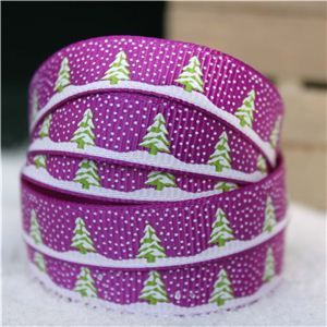 Go Grosgrain - Snow Trees/Violet